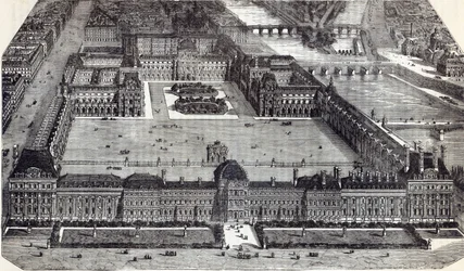 Moderne Ansicht der Tuilerien und des Louvre, Paris, 1845